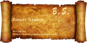 Basch Simeon névjegykártya